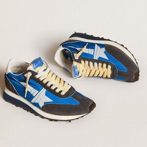 Golden Goose - Women’s Marathon with blue nylon upper and white star
